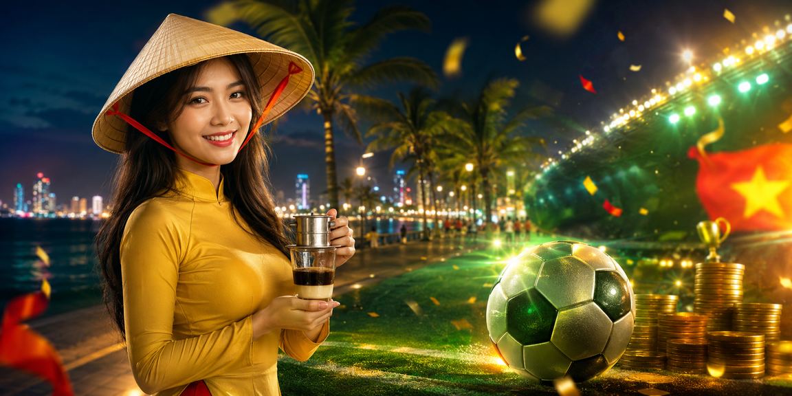 Người hâm mộ bóng đá đặt kèo tại Nha Trang với nón lá truyền thống